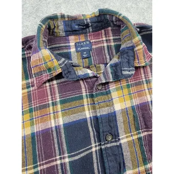 J Crew Flannel Shirt Mens Medium Multicolor Plaid Classic Fit - Picture 2 of 9